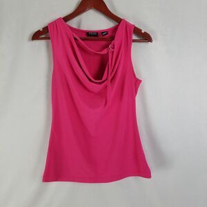 New York & Company Shirt Womens Extra Small Top Pink Sleeveless Cowl Neck Blouse